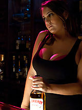 Teen Dreams Pics: Busty barmaid bound and double penetrated by the debt collectors!